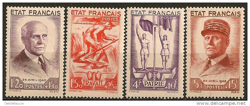 FRANCE - Yvert   - 576/80* ( Le 578 Manque ) - Cote 80 € - 1941-42 Pétain