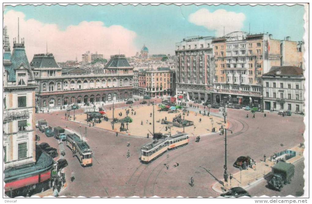 BRUXELLES, Brussels, Brussel,  TRAMWAYS RAILWAYS 2  CARDS, **1960** Panorama - Ferrovie, Stazioni