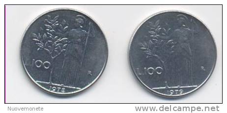 ITALIA MONETE DA 100 LIRE MINERVA 1°  1978 E 1979 - 100 Lire