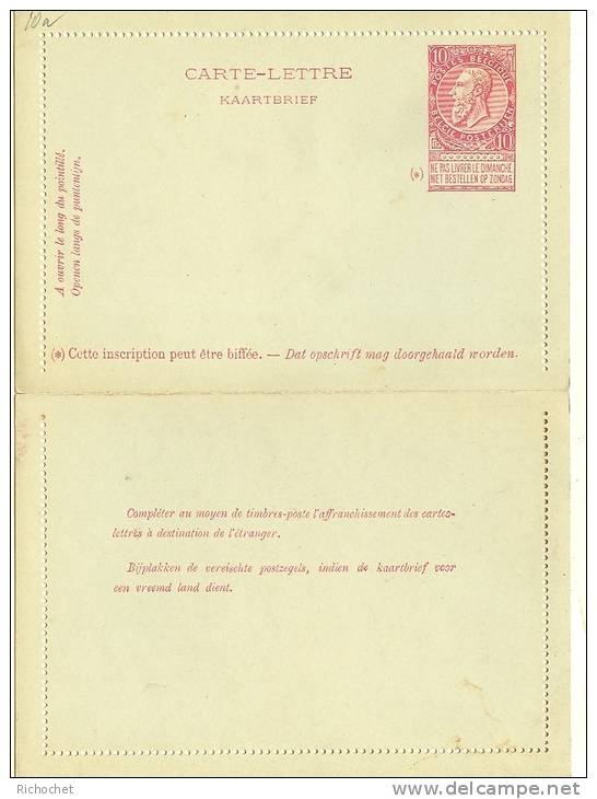 Belgique Carte-lettre N° 10a ** - Postbladen