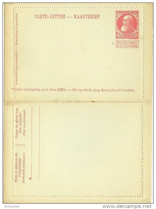 Belgique Carte-lettre N°  14  ** - Carte-Lettere