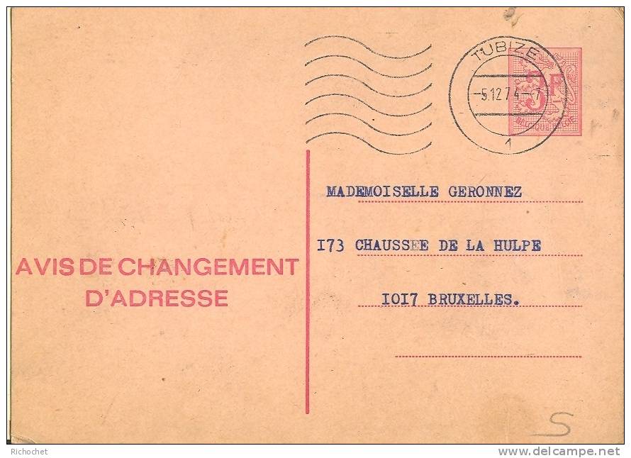 Belgique Avis De Changement D'adresse  N° 18 III F  Obl. - Adreswijziging