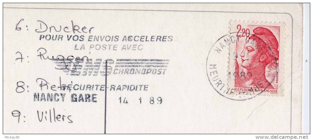 Poste--"Pour Vos Envois Accélérés  E M S Chronopost  Sécurité-Rapidité"--Nancy Gare - Poste