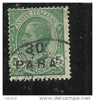 LEVANTE COSTANTINOPOLI 1922 SOPRASTAMPATO D´ITALIA ITALY OVERPRINTED 30 PA SU CENT. 5 C USATO USED OBLITERE´ - European And Asian Offices