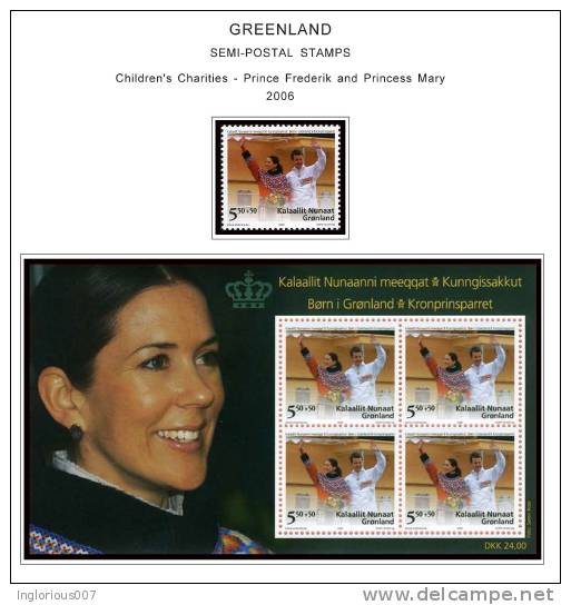 GREENLAND STAMP ALBUM PAGES 1935-2011 (103 color illustrated pages)