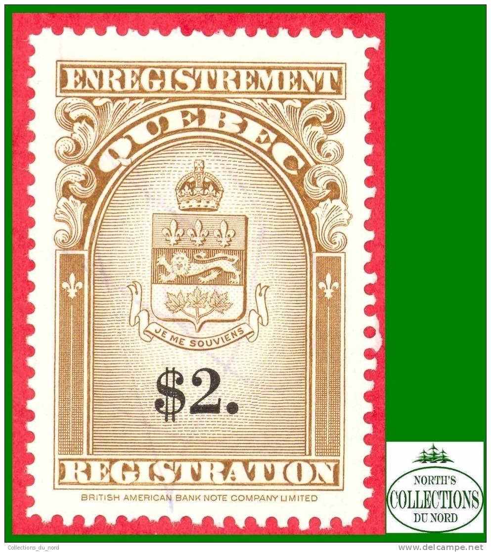 Canada,  Quebec $2 Revenue Stamps # QC-35 /  Québec Timbre Fiscal - Revenues