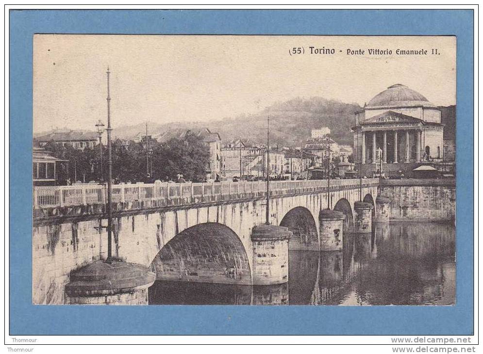 TORINO  -  Ponte  Vittorio  Emanuele  II.  -  1915  -  BELLE CARTE ANIMEE  - - Bridges