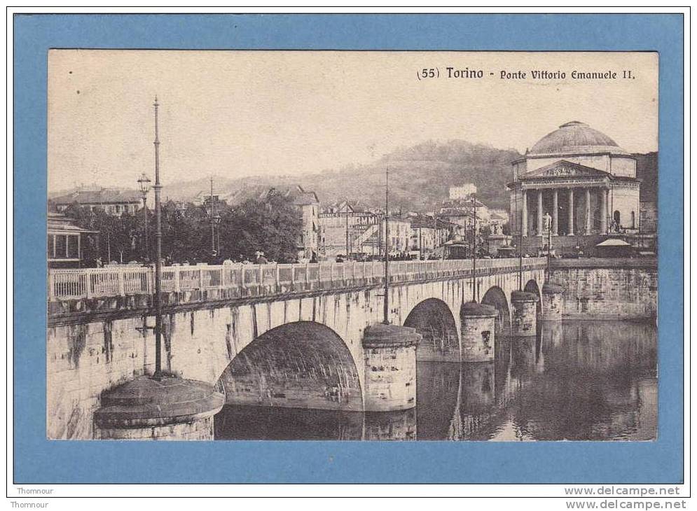 TORINO  -  Ponte  Vittorio  Emanuele  II.  -  1915  -  BELLE CARTE ANIMEE  - - Ponts