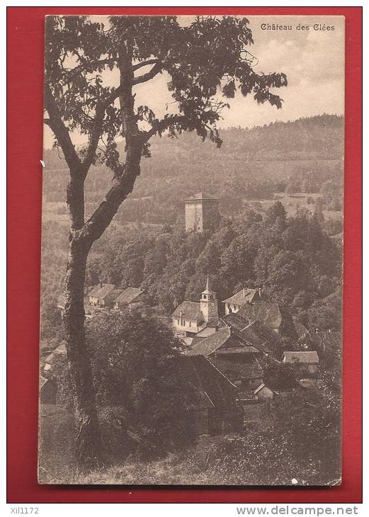 K873 Village Et Château Des Clées. Cachet Les Clées 1914. Deriaz 2210 - Les Clées