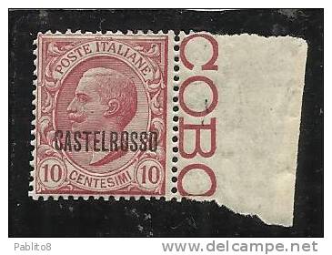 CASTELROSSO 1922 SOPRASTAMPATI  10 C MNH OTTIMA CENTRATURA - Castelrosso