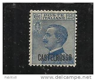 CASTELROSSO 1922 SOPRASTAMPATI  25 C MNH OTTIMA CENTRATURA - Castelrosso