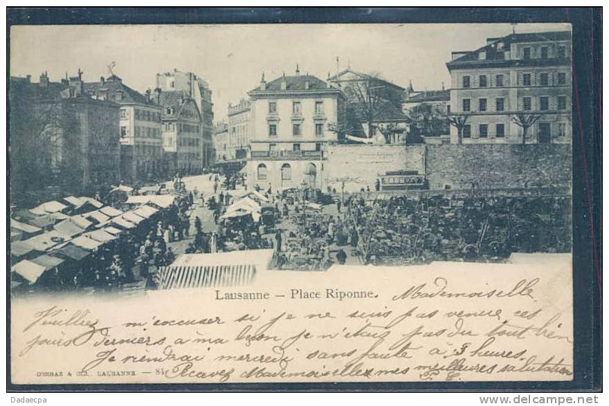 Lausanne, Place Riponne, Le Marché, Animée, - Marchés