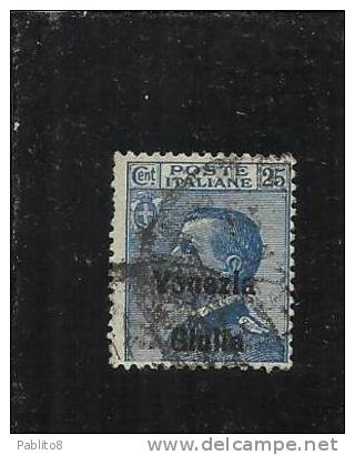 VENEZIA GIULIA 1918 SOPRASTAMPATO D´ITALIA ITALY OVERPRINTED CENT.  25 C USATO USED OBLITERE' - Venezia Giulia