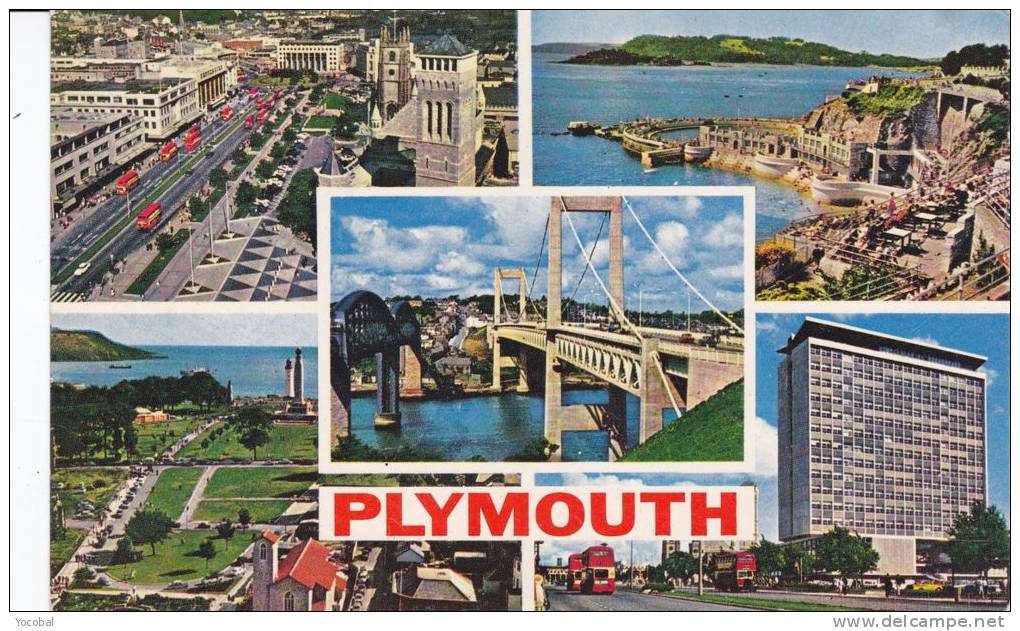 Cp , ANGLETERRE , PLYMOUTH , Multi-Vues - Plymouth