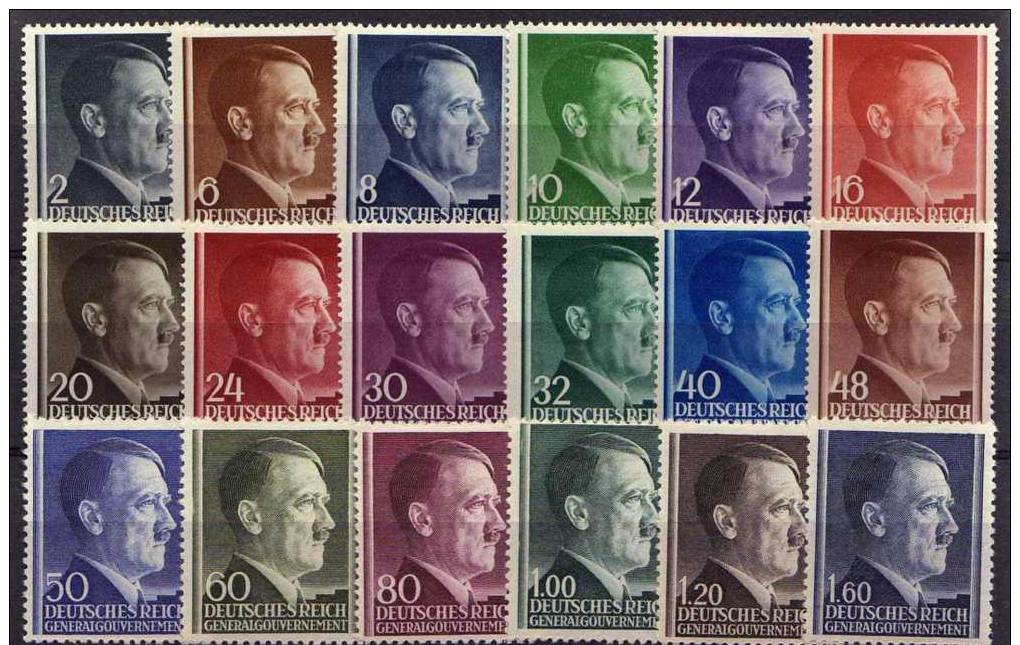 #1230 - GERMANIA (GERMANY), REICH - GENERALGOUVERNEMENT, 1941/44 - LINGUELLATI (* MH) - Besetzungen 1938-45