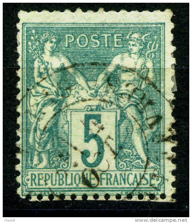 Frankreich 1876, Mi.N° 58 I,  Maury N° 64 (N Sous B)  5 Centime, Type Sage, Gestempelt, Erhaltung Siehe 2 Scans, - 1876-1878 Sage (Type I)