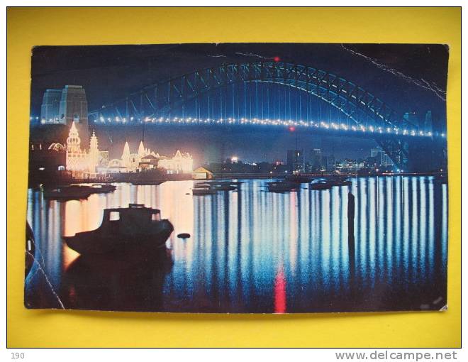 Sydney Harbour Bridge At Night:big Postcard - Sydney