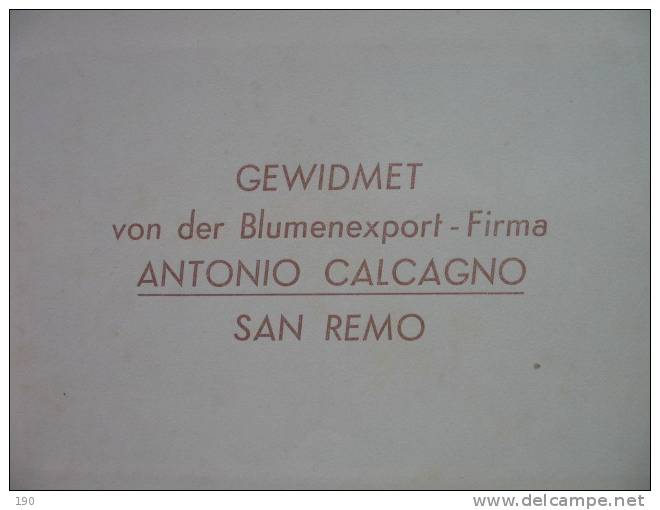 12 VEDUTA SAN REMO GEWIDMET VON DER BLUMENEXPORT-FIRMA ANTONIO CALCAGNO - 5 - 99 Karten