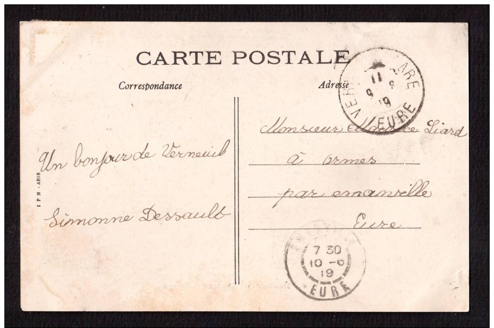 L196 France   Carte Postale Ecole Des Roches- Boxe Voyagé, Datée Du 9-8-19 - Verneuil-sur-Avre