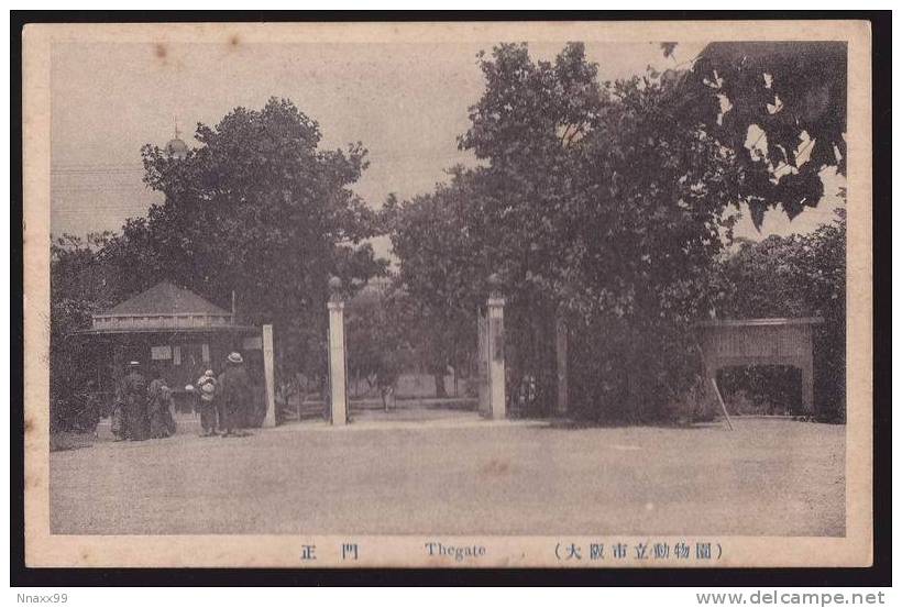 Japan - The Gate Of The Osaka Municipal Tennoji Zoo, Vintage Postcard - Osaka