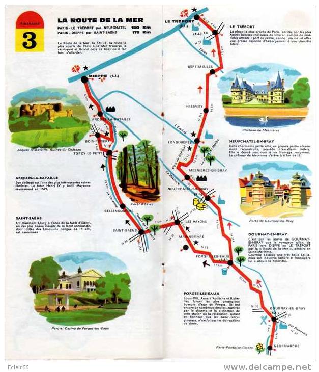 PLANS GUIDE  8 ITINERAIRES Voyage   En SEINE-MARITIME    Des Années 1960 - Europe