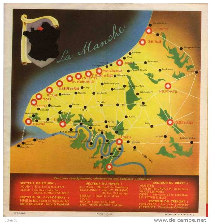 DEPLIANTS  TOURISTIQUE PLANS GUIDE ITINERAIRES PHOTOS  Voyage En SEINE-NORMANDE Des Années 1960 - Normandie
