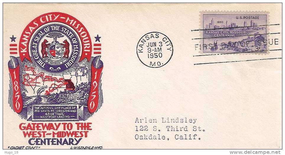 FDC  U.S.A  1950  Kansas City - 1941-1950