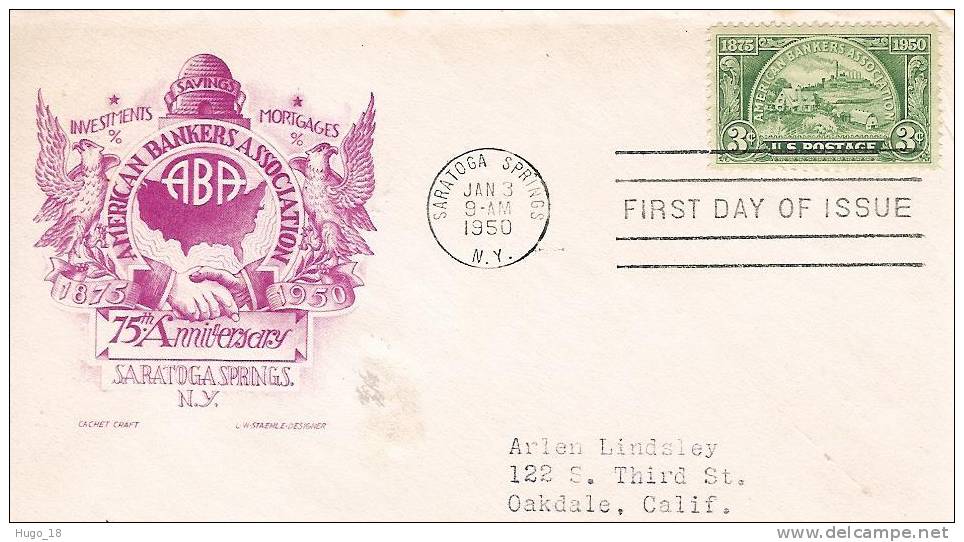 FDC  U.S.A  1950  Saratoga Springs - 1941-1950