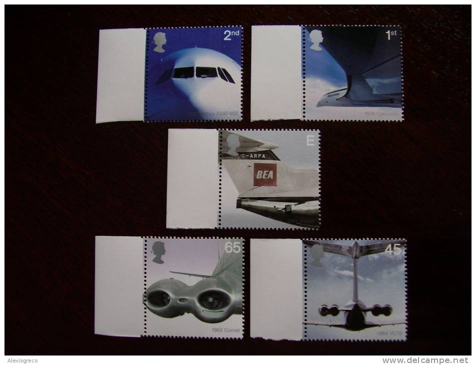 GB 2002 JET AVIATION,AIRLINERS ISSUE Of 5 Stamps (2ND)-65p MNH. - Unused Stamps