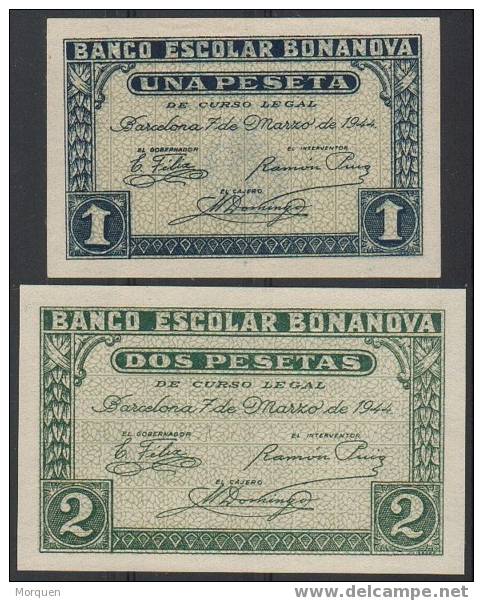 Banco Escolar Bonanova .  Barcelona 1944 - [ 8] Fictifs & Specimens