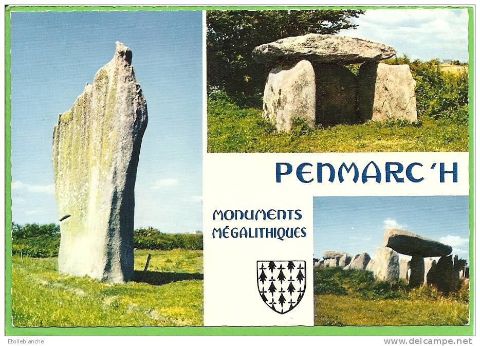 Bretagne PENMARC'H (29) Monuments Mégalithiques / Dolmen Plomeur, Menhir Kerscaven - Dolmen & Menhire