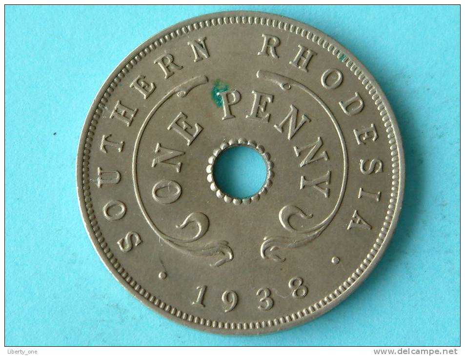 ONE PENNY 1938 SOUTHERN RHODESIA - KM 8 ( For Grade, Please See Photo ) !! - Rhodesia
