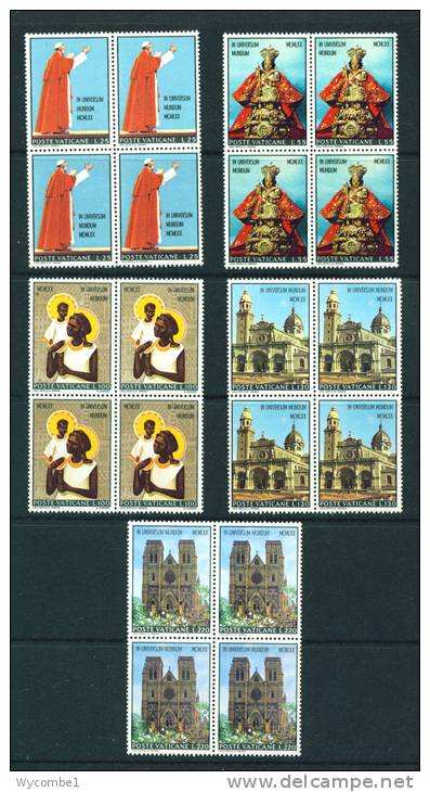 VATICAN  -  Blocks Of 4  Stamps As Scan (Minor Gum Imperfections On A Few Stamps)) - Collections