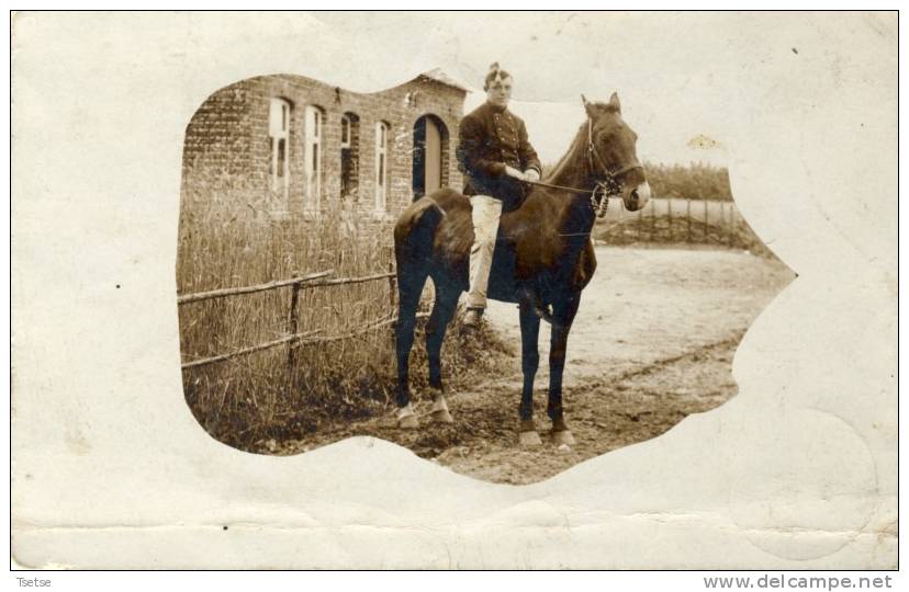 Helohtern - Militaire Ruiter Voor Een Gebouw - Fotokaart -1907 ( Verso Zien ) - Andere & Zonder Classificatie