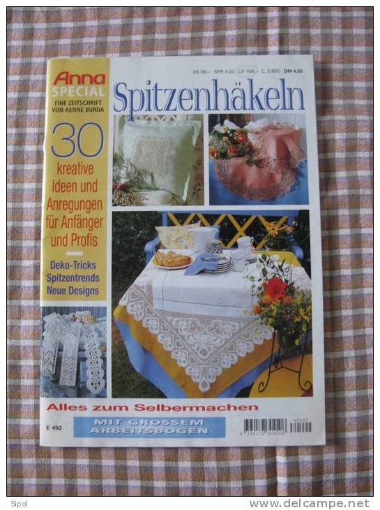 Spitzenhäkeln   Anna Burda Recueil De 30  Modèles D Ouvrages Au  Crochet  TBE - Andere & Zonder Classificatie