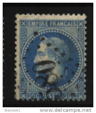 France, N° 29B  Oblitération GC GROS CHIFFRES  N° 580  // BOURGOIN - 1853-1860 Napoleon III
