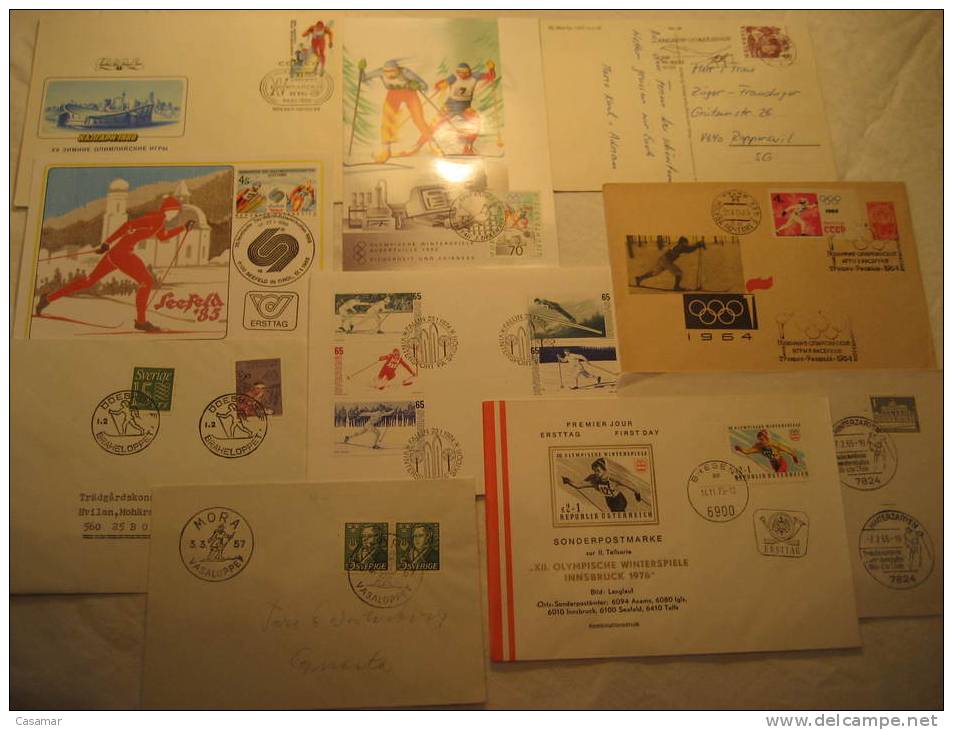 SKI Cross-country Skiing Esqui De Fondo Skimarathon Skimeisterschaften 10 Postal History Different Items Collection - Colecciones (en álbumes)