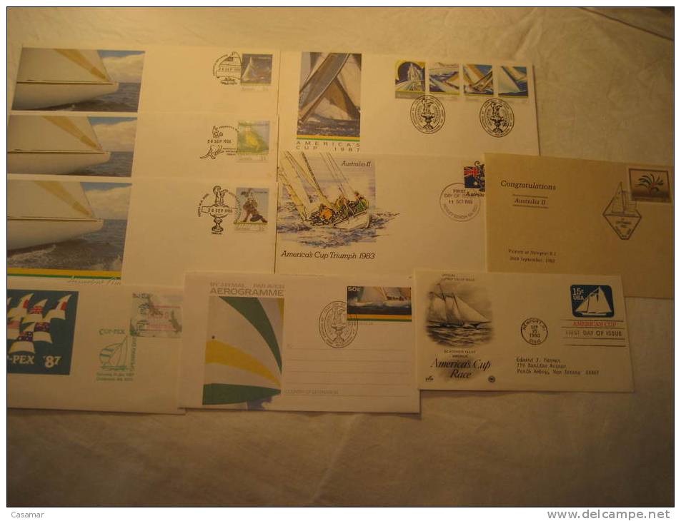 AMERICA'S CUP Race Sailing Vela Copa America Voilier 9 Postal History Different Items Collection - Colecciones (en álbumes)