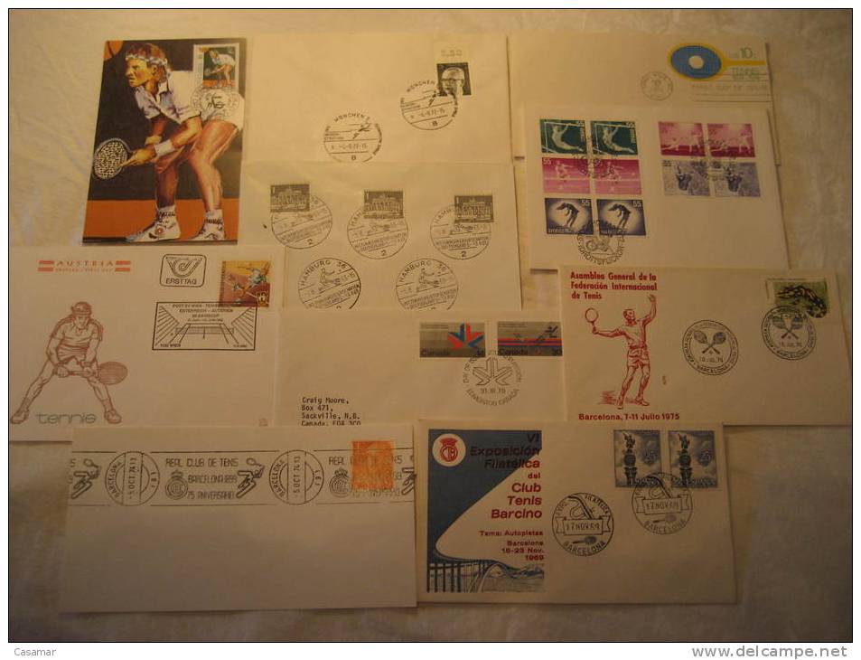 TENNIS Tenis 10 Postal History Different Items Collection - Collections (with Albums)