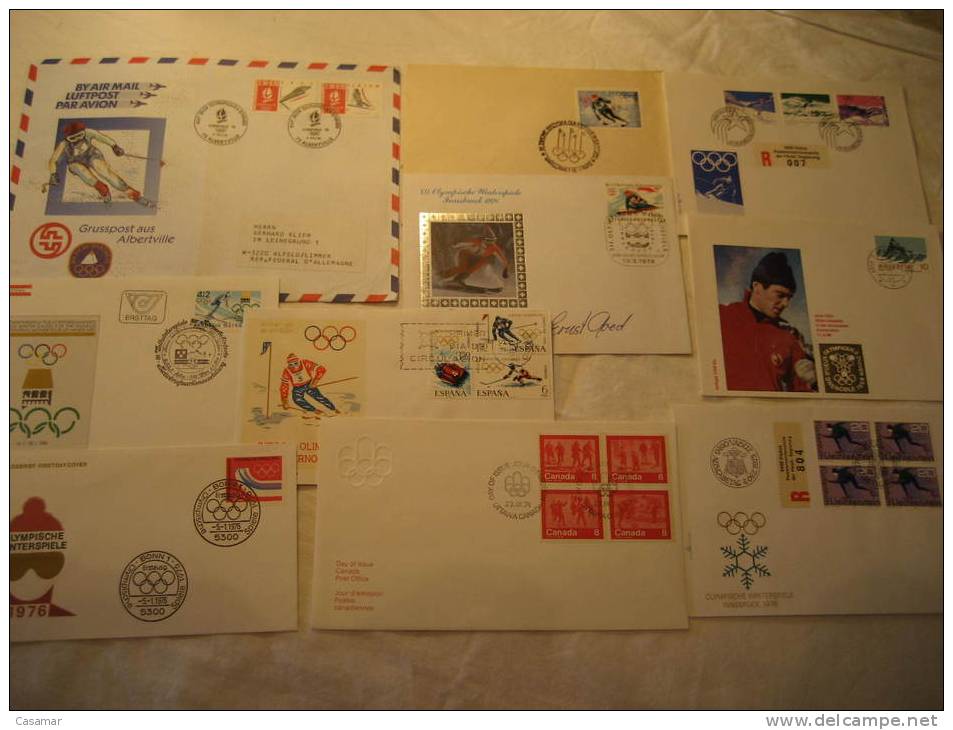 WINTER Olympic Games Jeux Olympiques D'hiver Olympische Winterspiele 10 Postal History Different Items Collection - Collections (with Albums)