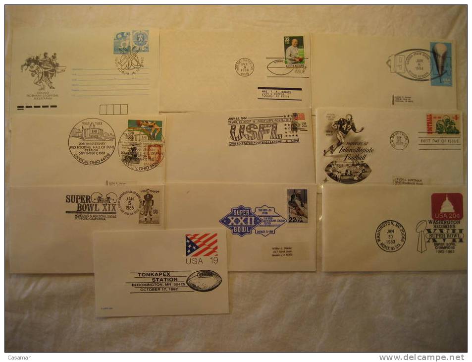 AMERICAN FOOTBALL Soccer Futbol Americano Super Bowl 10 Postal History Different Items Collection Lot - Collections (with Albums)