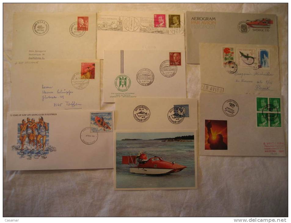 SPEED BOAT Racing Motonautica Utbordare Lancha 10 Postal History Different Items Collection Lot - Collections (with Albums)