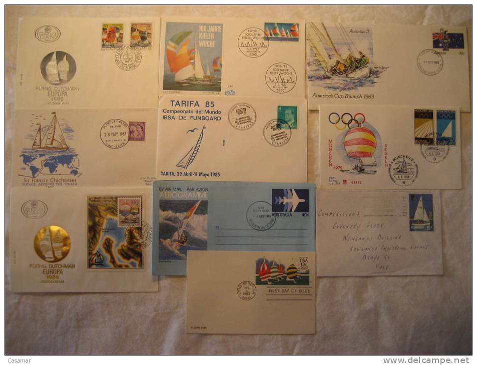 SAILING Sail Vela 10 Postal History Different Items Collection - Collections (with Albums)