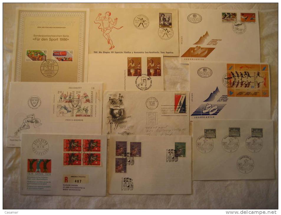 ATHLETICS Atletismo Games 10 Postal History Different Items Collection - Colecciones (en álbumes)