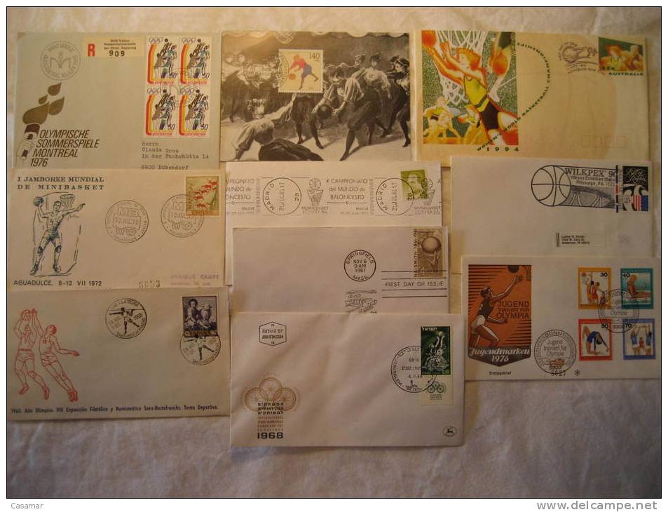 BASKETBALL Baloncesto Basket 10 Postal History Different Items Collection Lot - Collections (with Albums)