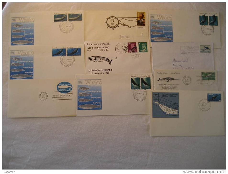 WHALE Whales Baleines Ballena Ballenas Dolphin Dauphin Cetacean Sea Fauna 10 Postal History Different Items Collection - Colecciones (en álbumes)