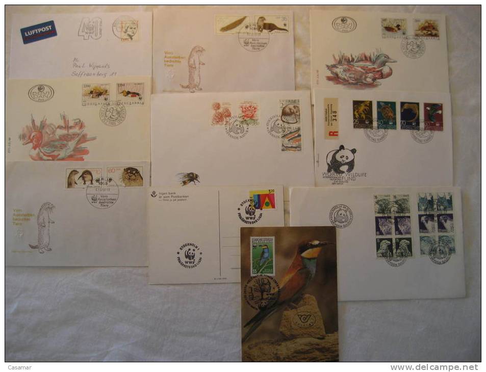 WWF W.W.F. Panda Bear World Wildlife Fund Fauna 10 Postal History Different Items Collection Lot - Collezioni (in Album)