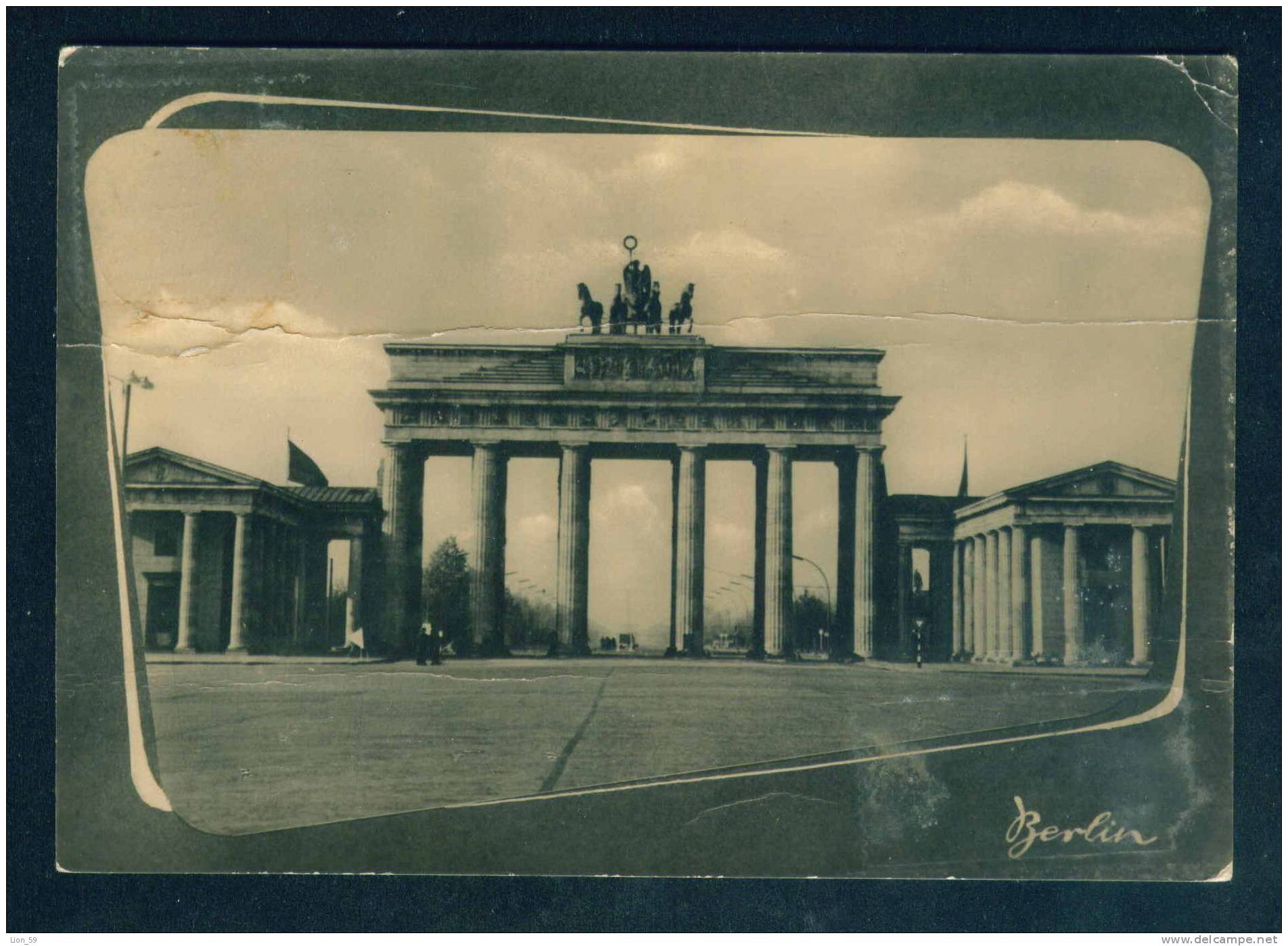 56539 // BERLIN - MIT LUFTPOST 1966 - FLAG , BRANDENBURGER TOR  Deutschland Germany Allemagne Germania - Lettres & Documents