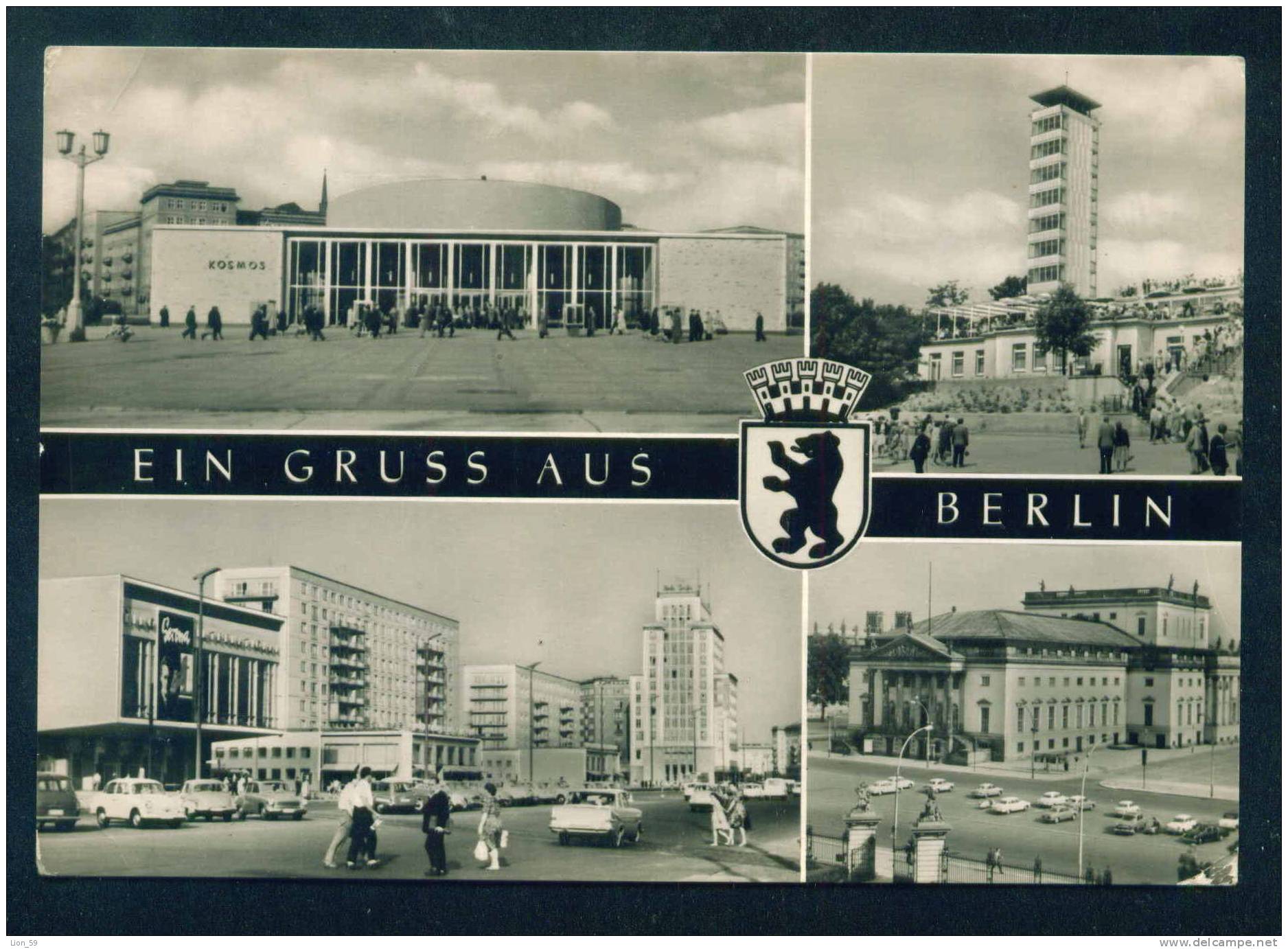 56525 // BERLIN - 1966 - GRUSS AUS KINO CINEMA KOSMOS , STAATSOPER OPERA Deutschland Germany Allemagne Germania - Lettres & Documents