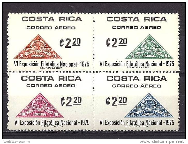 Costa Rica, Year 1075, Mi 919-924, Block Of 4, Costa Rica 75, MNH ** - Costa Rica